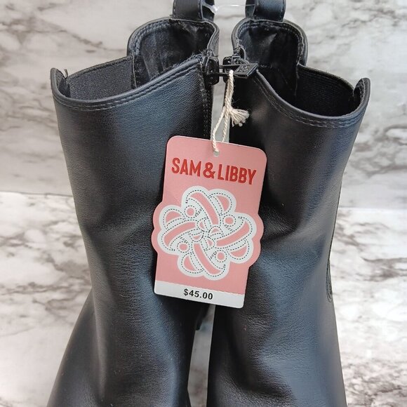 SAM&LIBBY Women's Camila Block Heel Chunky Chelsea Boot Black Size 8 Side zip - Picture 9 of 12